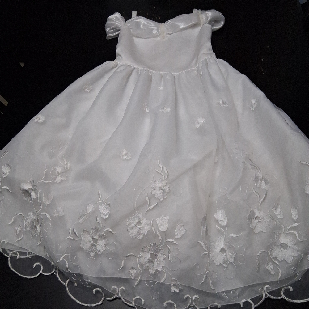 Cotton Candyp White Flower Girl/First Communion Dress  Size 10